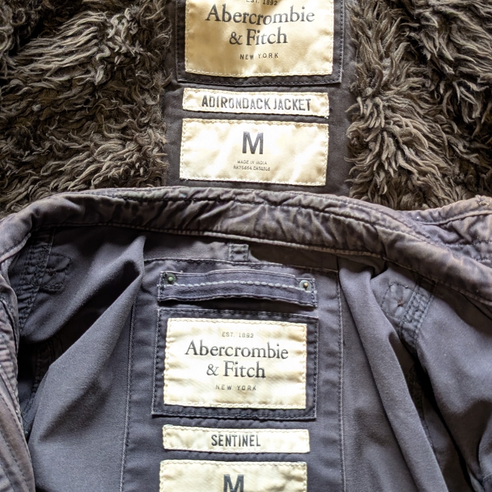 Abercrombie & Fitch Gray Adirondack AND Sentinel Jackets Medium For Men